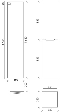 Шкаф-пенал Sancos Norma 2.0 PNR2.035W 40х170 подвесной цвет белый